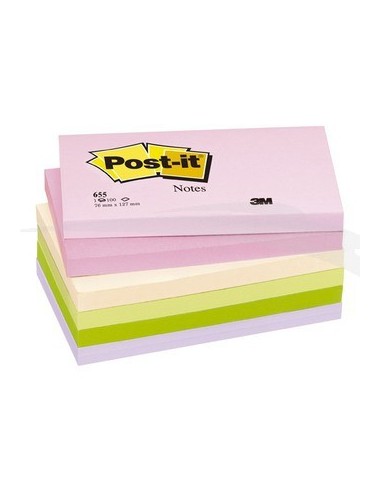 Lot de 10 blocs de 100 Notes repositionnables POST IT 76x127 mm coloris au choix