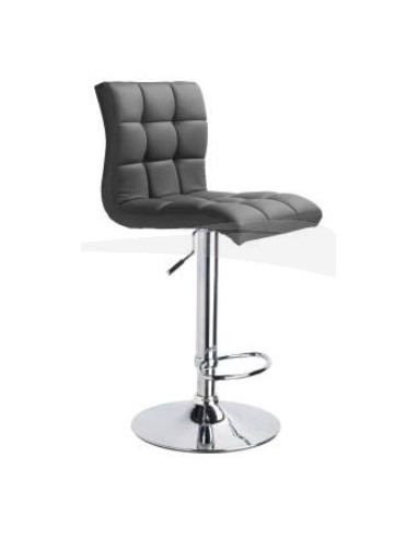 Tabouret FLORENCE en PU & chrome NOIR