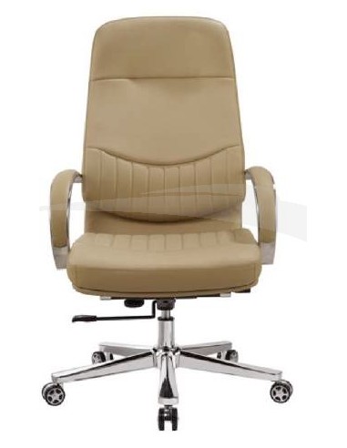 FAUTEUIL PRÉSIDENT A015 CLASSIC en PU & aluminium Marron foncé