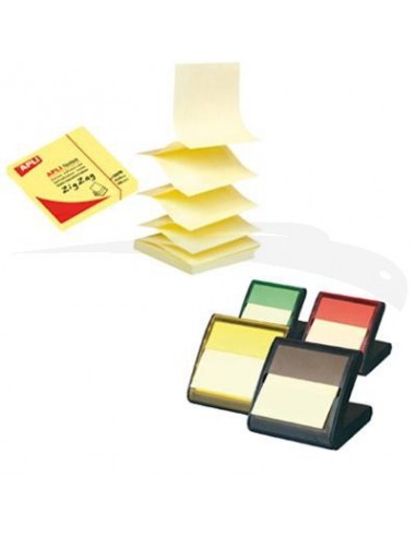 DÉVIDOIR POST IT ZIG ZAG - APLI - 75 mm X 75 mm - lot de 5 blocs