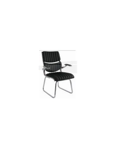 Fauteuil visiteur en PU et inox
