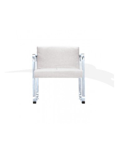 BANQUETTE CUBE 1 place en PU & chrome BLANC Z-C03-1B