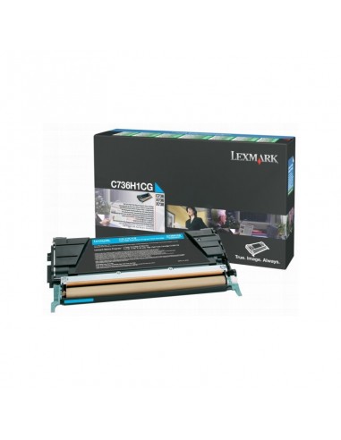 C736, X736, X738 TONER Cyan haute capacité (10K) (C736H1CG)