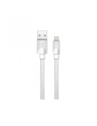 Câble Éclairé XtremeMAc Plat pour iPhone - 1 m - Blanc (XCL-USB-03)