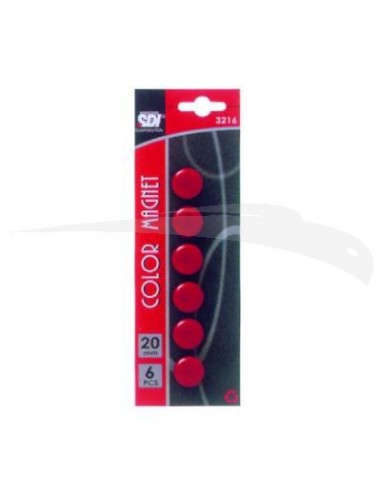6 AIMANTS SDI - DE 20 mm - Lot de 10 blisters