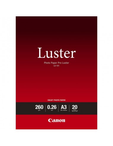 Papier Photo Professionnel Lustré Canon LU-101 A3 - 20 feuilles