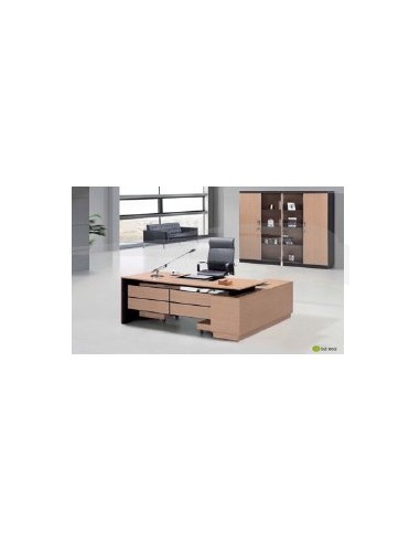 Set \"ZEBRA\" bureau+retour+caisson 1800W*1800D*760H Zebra Oak