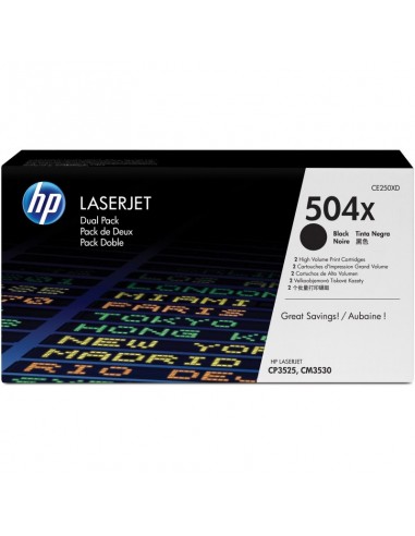 HP 504X Black Dual Pk LJ Toner Cartridge (CE250XD)