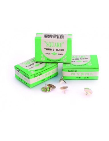 50 PUNAISES CHROMÉES - CRYSTAL - SQUARE - Lot de 20 boîtes