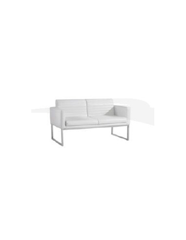 Fauteuil en PU et chrome en couleur blanche, Dim. 118 x 63 x 78 cm