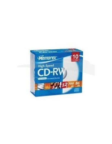 CD-RW MEMOREX - 12 X 700 MB AVEC POCHETTE - BOÎTE DE 10 CD-RW