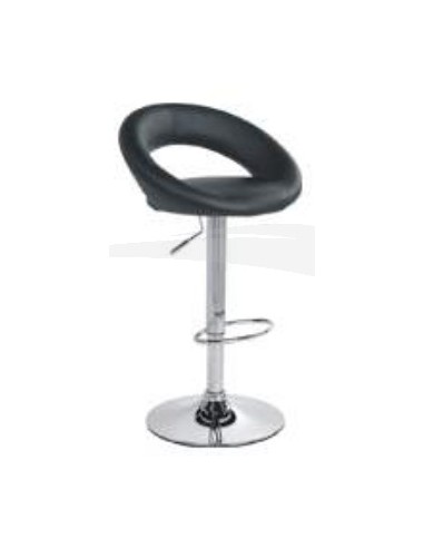 Tabouret SPACE en PU & chrome NOIR