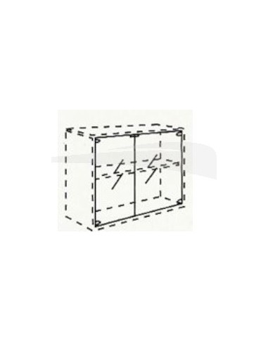 Portes vitrées pour W8880, 77 x 38 cm Wengé