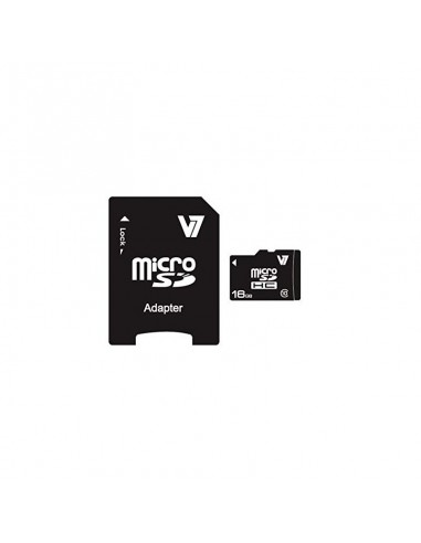 Carte Micro SDHC V7 16 Go Classe 10 avec Adaptateur SD (VAMSDH16GCL10R)
