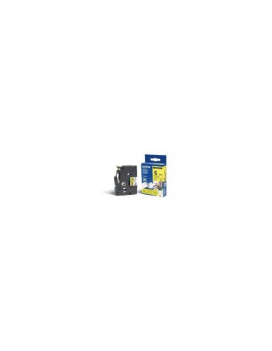 BROTHER Ruban Noir - Jaune 6mm (TZE611)