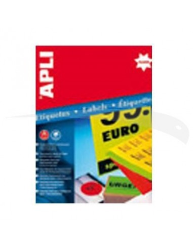 ÉTIQUETTES FLUORESCENTES APLI - LASER - 64 X 33.9 mm - Pochette de 480 étiquettes