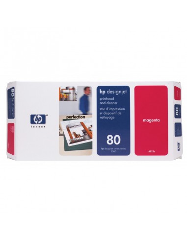Tête d'impression et dispositif de nettoyage magenta HP 80 (C4822A)