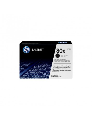 Cartouche authentique de toner noir haute capacité HP LaserJet 80X (CF280X)