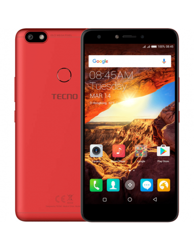 TECNO SPARK K7 /Rouge /5.5Pouce /IPS - LCD /720 x 1280 /Quad-Core /1.3 GHz /1 Go /16 Go /5 Mpx - 13 Mpx /3400 mAh /AndroidTM 7.