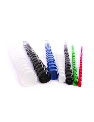 100 Baguettes spirales plastic pour reliure A4 AMER 19 mm