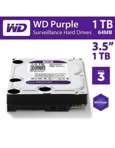 WD Purple HDD 3,5\" 1 To 64 Mo Serial ATA 6Gb/s