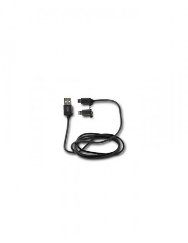 Ksix - Câble lightning et synchronisation 2 en 1 micro USb + adaptateur lightning - Noir métallique