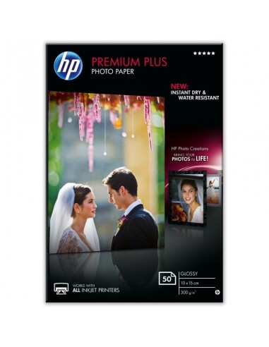 Papier photo brillant HP Premium Plus (50 feuilles/ 10 x 15 cm) (CR695A)