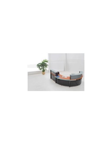 Comptoir Droit 180° 1400W x 1100D x 750H Merisier / Noir Mobilier