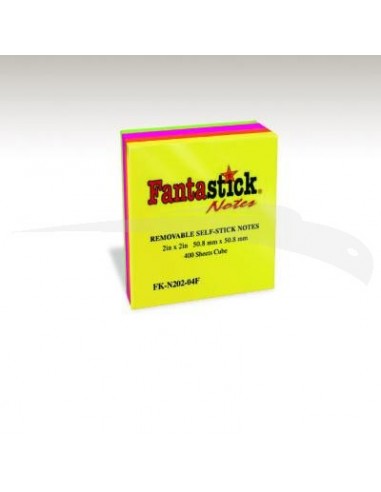 POST IT - FANTASTICK - CUBE FLUORESCENT - 400 FEUILLES - lot de 12 post-it