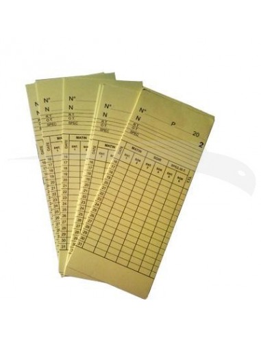 BLOC DE 200 CARTES \" POINTAGE \" - PRE IMPRIMÉES - 8 x 20 cm - Lot de 2 blocs