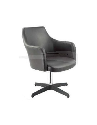 Fauteuil MOON en PU & chrome (Noir)
