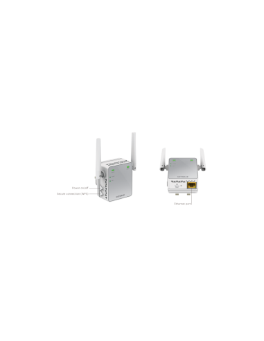NETGEAR EX2700 Répéteur Wifi N300 802.11n, 1 port, prise murale, Antennes externes
