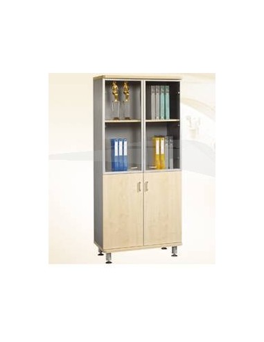 MEUBLE DE RANGEMENT - EN BOIS + PORTES VITRÉES