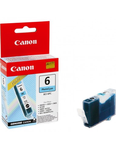 Cartouche d'encre d'origine Photo Cyan Canon BCI-6PC