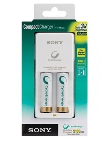 Chargeur SONY /BCG34HW2KN /2100 mAh /AC 100-240 V /2 Piles /Blanc