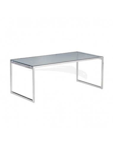 TABLE BASSE 60 x 120 cm en PU & chrome NOIR T-02GN
