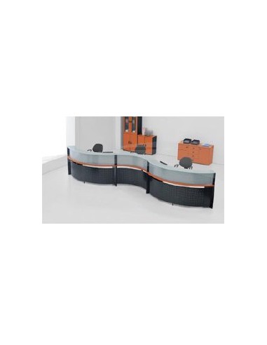 60°Comptoir Concave 1500W x 1100D x 750H Merisier / Noir