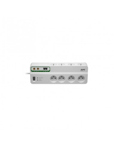Multiprise Parafoudre APC Essential SurgeArrest 8 prises 230V France avec 2 x RJ11 et 2 x Coaxial