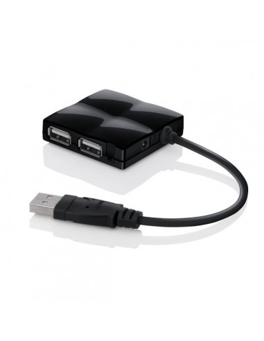 Hub de voyage USB 2.0 avec 4 ports ultra compact Noir