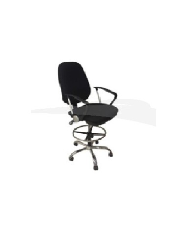 TABOURET EN TISSU BLEU ET NOIR 606GB