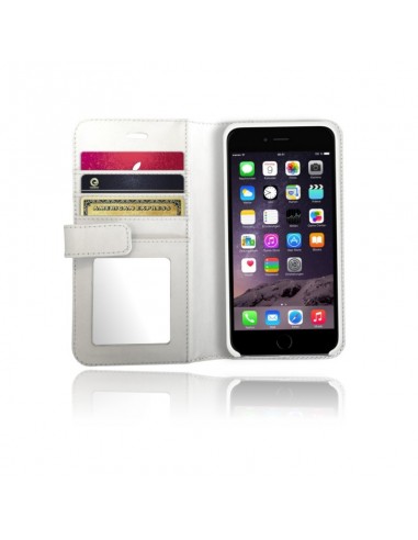 Etui XtremeMac En Cuir X-Wallet - Miroir Pour IPhone 6 / S / Plus - Blanc (IPP-XW6-03)