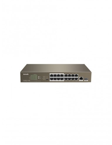 tef1118p 16150w switch 16 10100mbps 1 gigabit sfp slots switch with 16 port poe