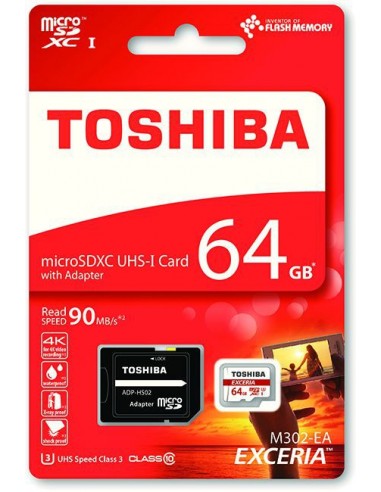 Carte Mémoire TOSHIBA EXCERIA M302EA /64 Go + Adaptateur